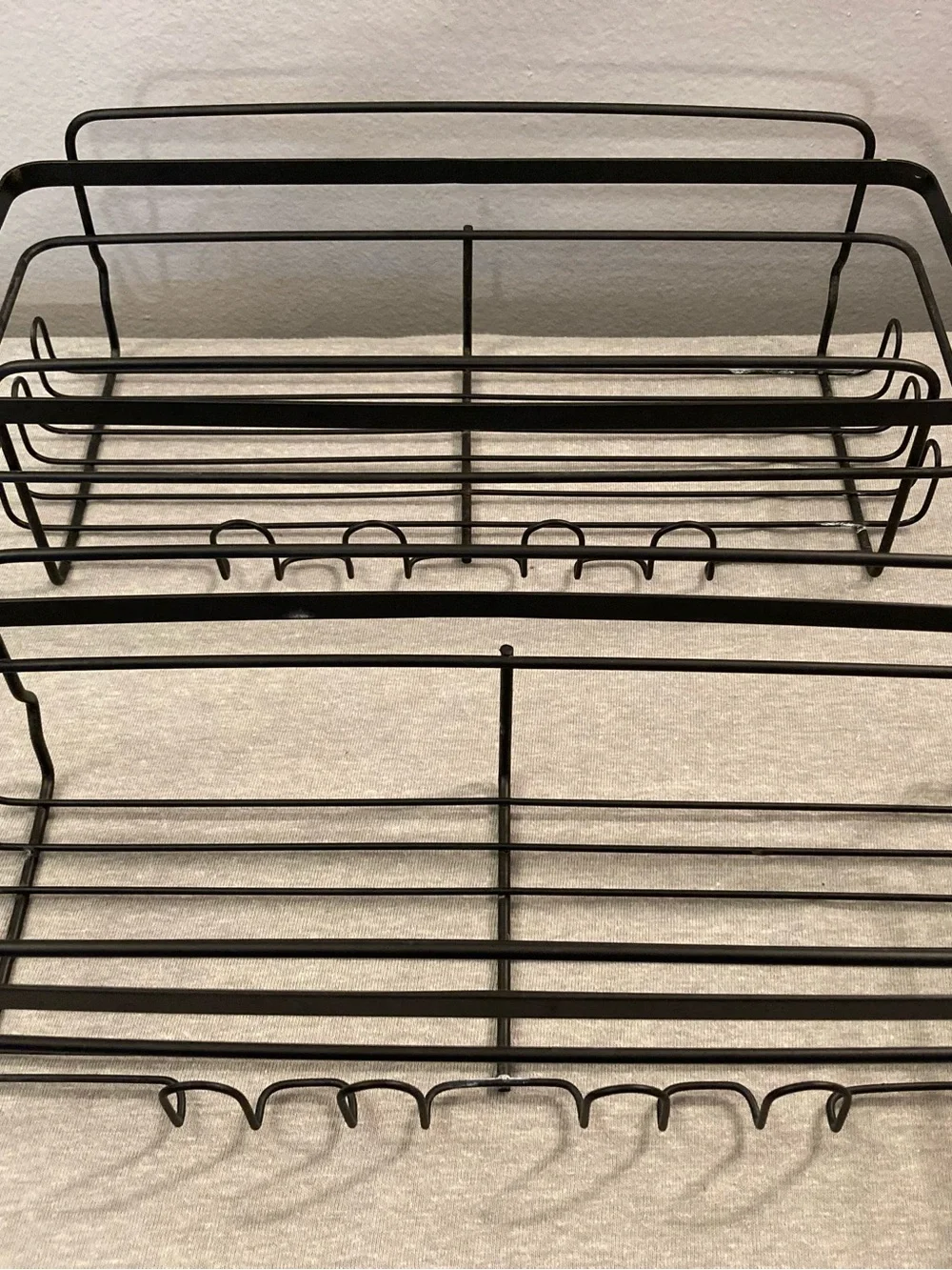 Matched Set of 2 Black Metal Decorative Wire Baskets